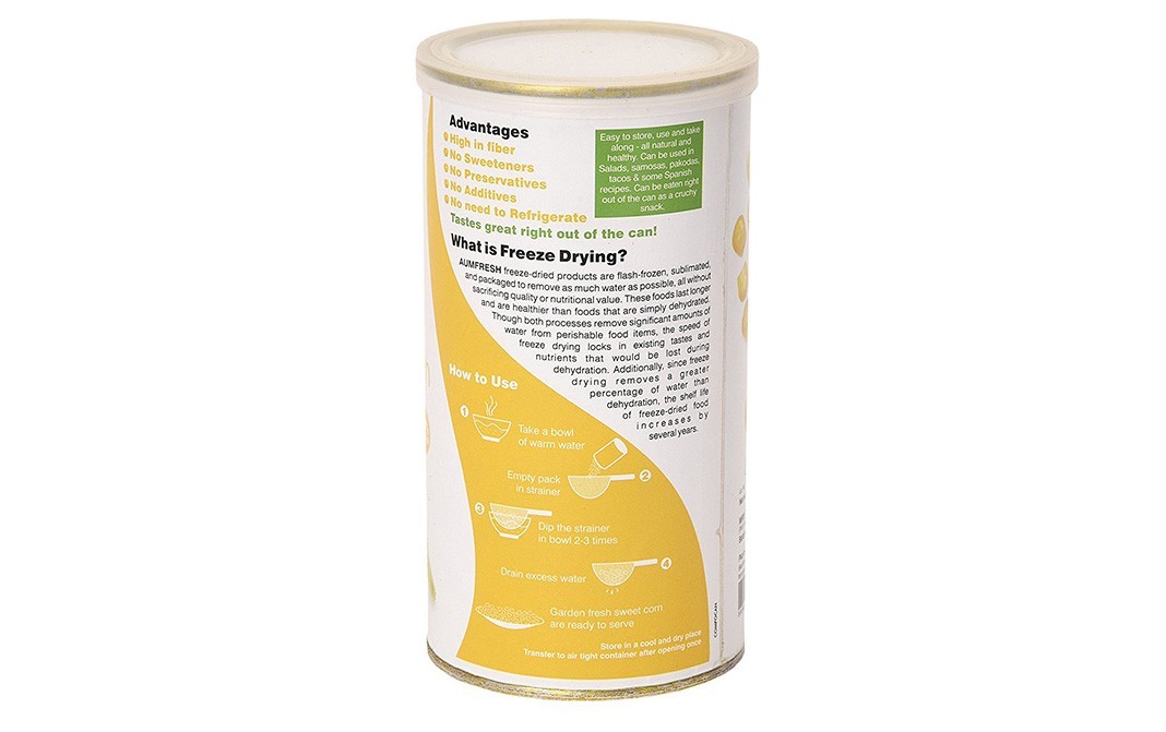 Aum Fresh Freeze Dried Sweet Corn    Tin  50 grams